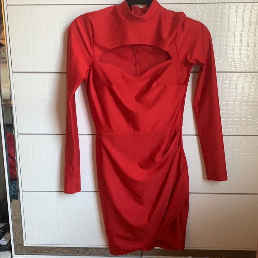 Long sleeved mini dress